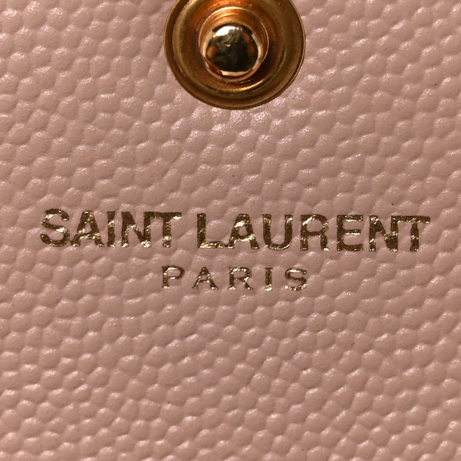 Saint Laurent Grain De Poudre Matelasse Chevron Monogram Chain Wallet Pale Pink 6 of 9