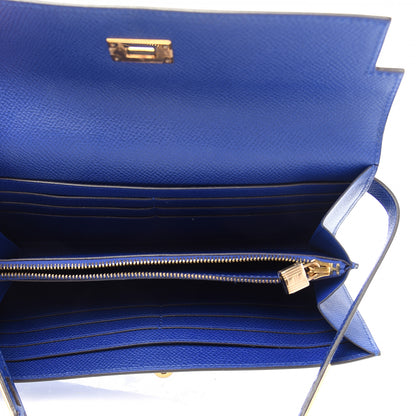 Hermes Epsom Kelly Longue Wallet Bleu Electrique 5 of 9