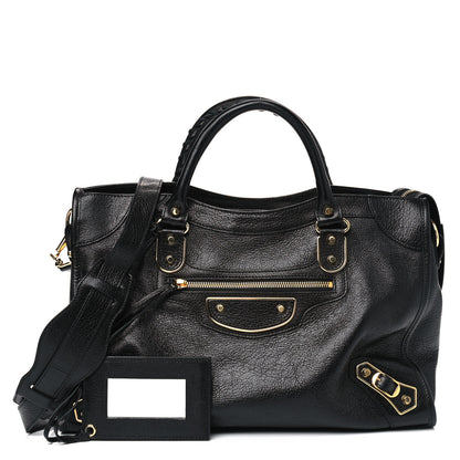 Balenciaga Chevre Gold Metallic Edge Hardware City Black 1 of 8