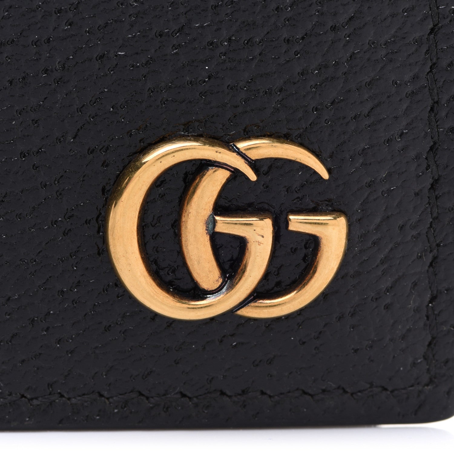 Gucci Calfskin Boar Effect GG Marmont Bi-Fold Wallet Black 8 of 8