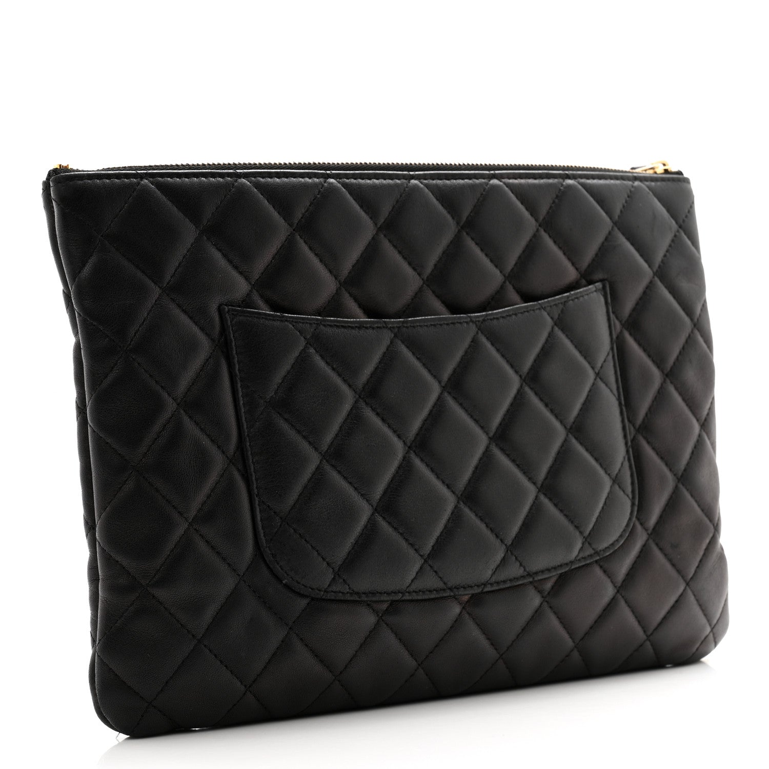 Chanel Lambskin Quilted Egyptian Amulet Zipped Pouch Black 3 of 11