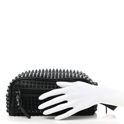 Christian Louboutin Calfskin Spikes Mens Blaster Toiletry Bag Black 2 of 6