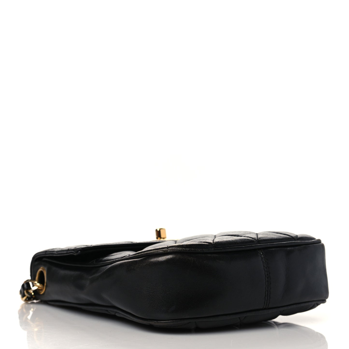 Lambskin Quilted Flap Crossbody Black