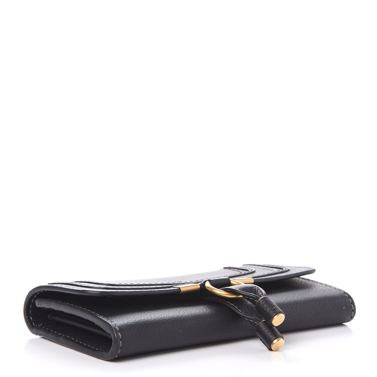 Calfskin Marcie Continental Flap Wallet Black