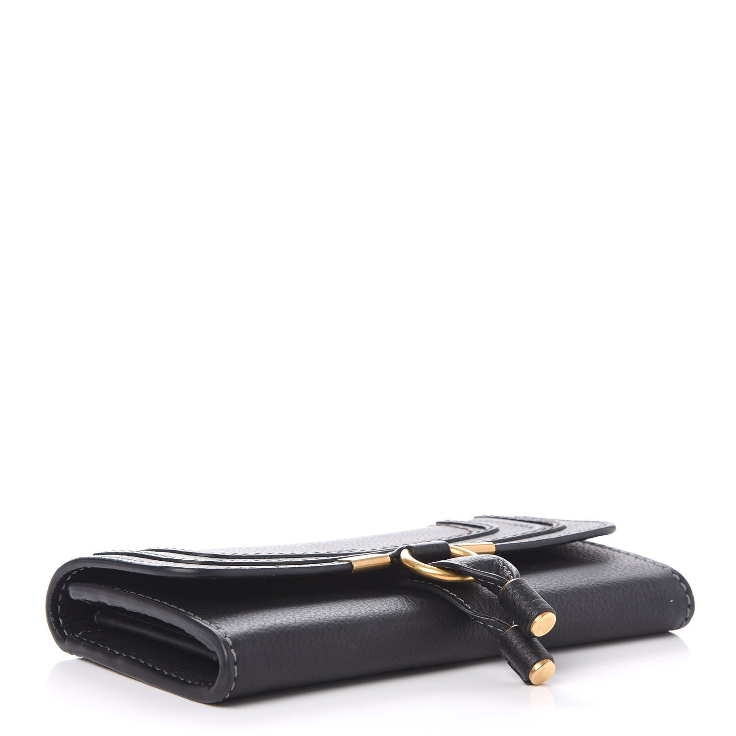 Chloe Calfskin Marcie Continental Flap Wallet Black 4 of 10