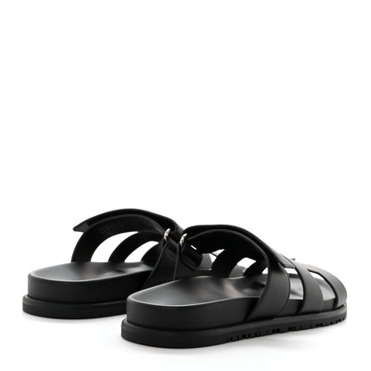 Hermes Calfskin Womens Chypre Sandals 39 Black 4 of 9