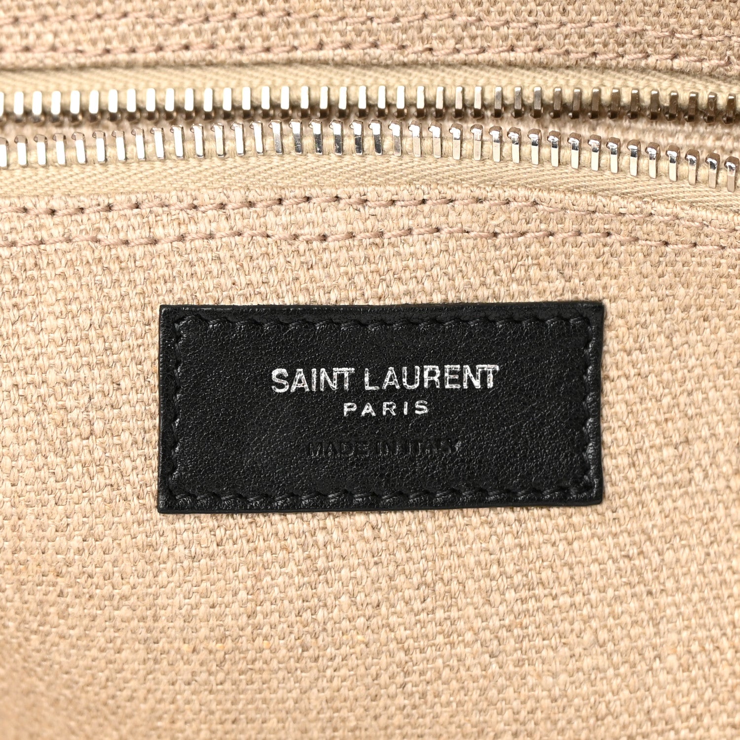 Saint Laurent Linen Calfskin Rive Gauche Tote Optic White 6 of 22