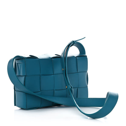 Bottega Veneta Lambskin Maxi Intrecciato Cassette Crossbody Bag Petrol Blue 3 of 11