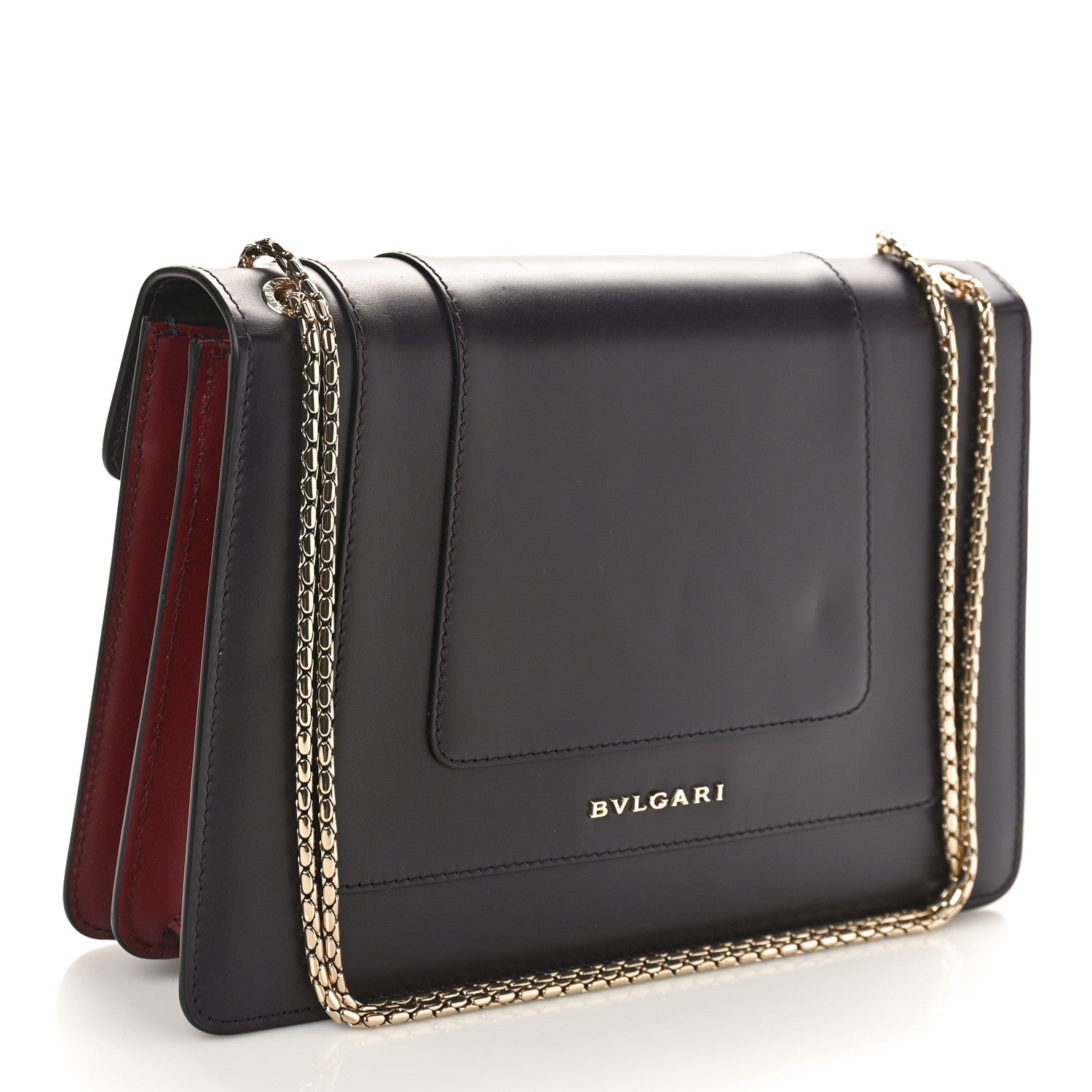 Bulgari Calfskin Serpenti Forever Shoulder Bag Plum 4 of 11