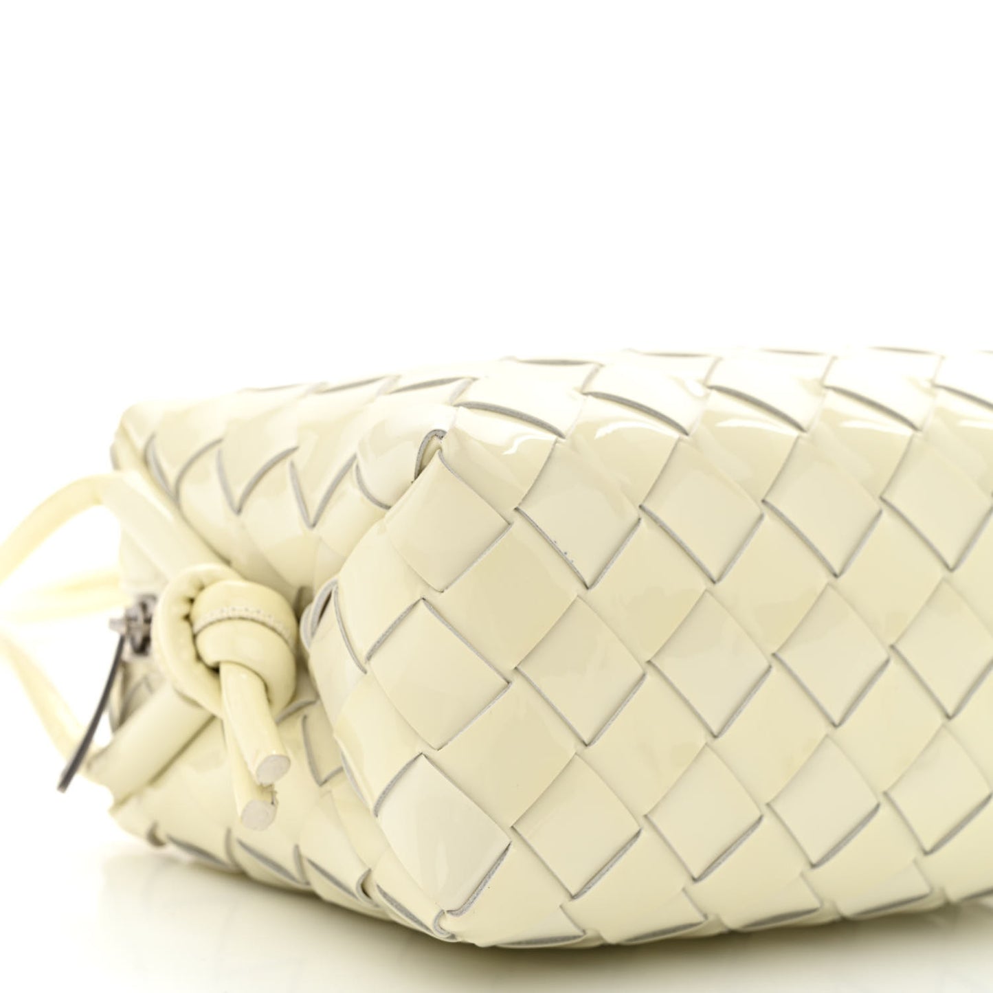 Patent Nappa Intrecciato Mini Loop Camera Bag White