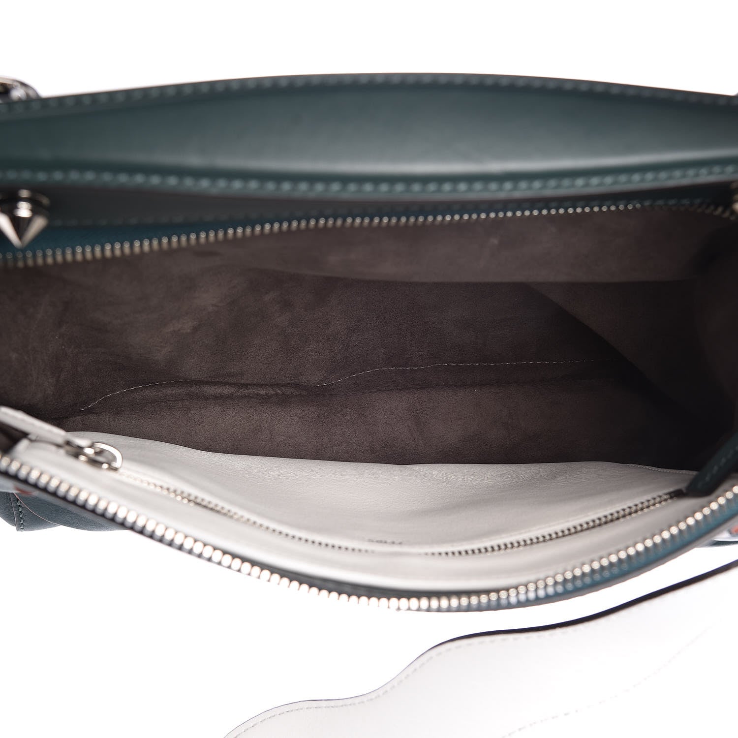 Fendi Vitello Baltico Century Dolce Waves DotCom Satchel Verde Inglese White 5 of 15