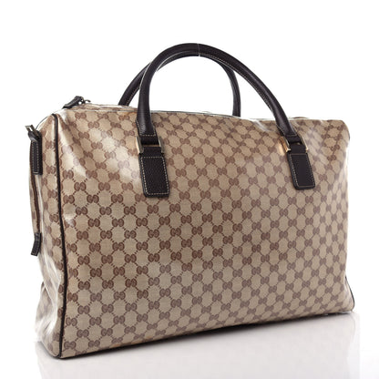 Gucci Crystal Monogram Large Carry On Duffle Bag Dark Brown 2 of 10