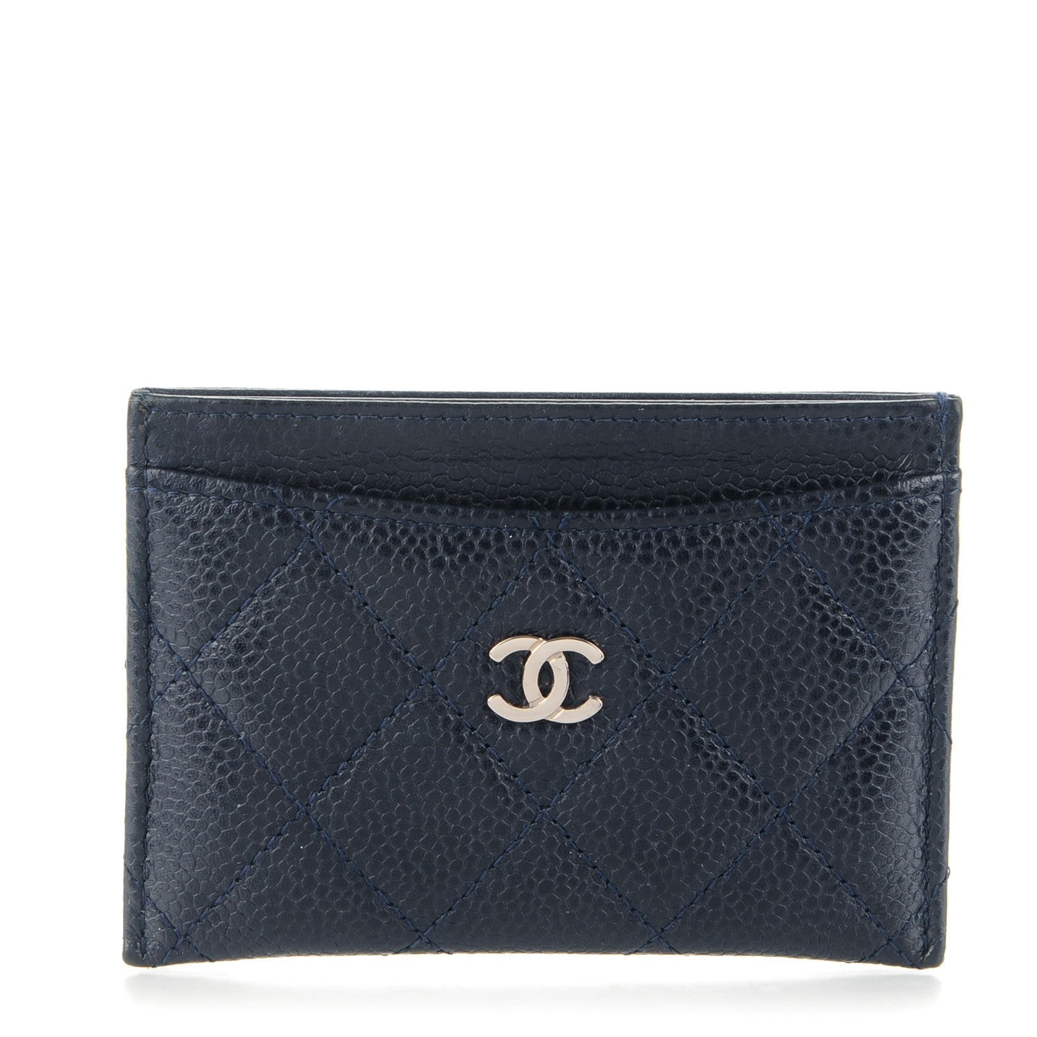 Chanel Caviar Quilted Card Holder Marine 1 of 8