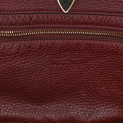 Valentino Garavani Pebbled Calfskin Medium Rockstud Tote Rubin 6 of 9