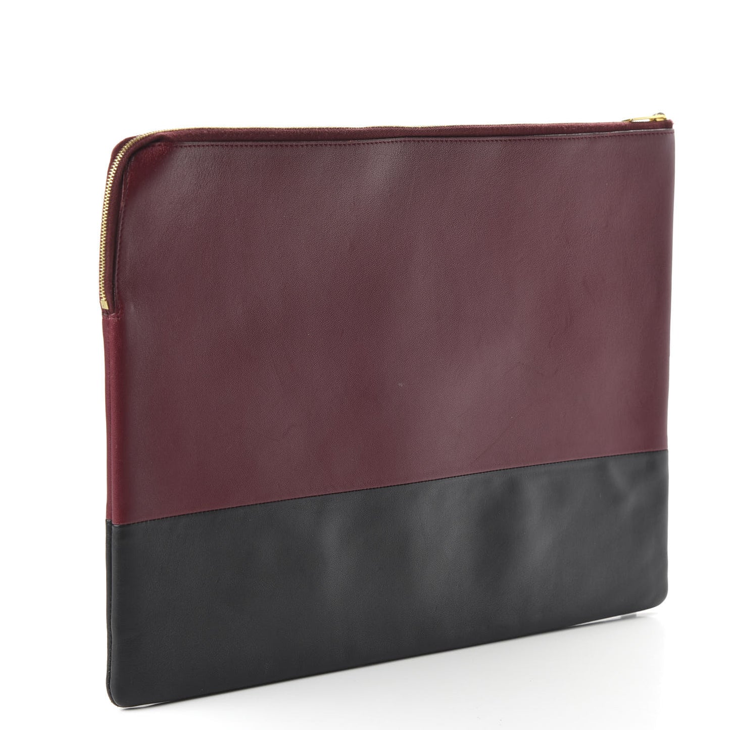 Lambskin Bicolor Computer Case Light Burgundy Navy