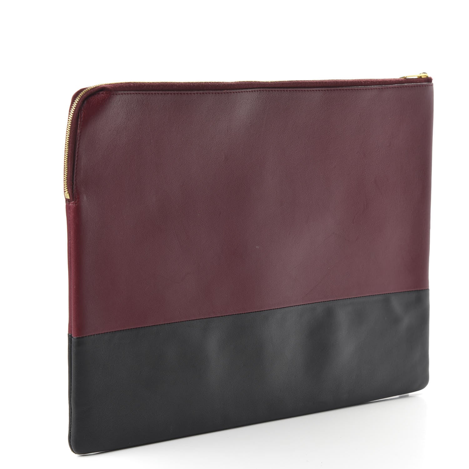 Celine Lambskin Bicolor Computer Case Light Burgundy Navy 3 of 10