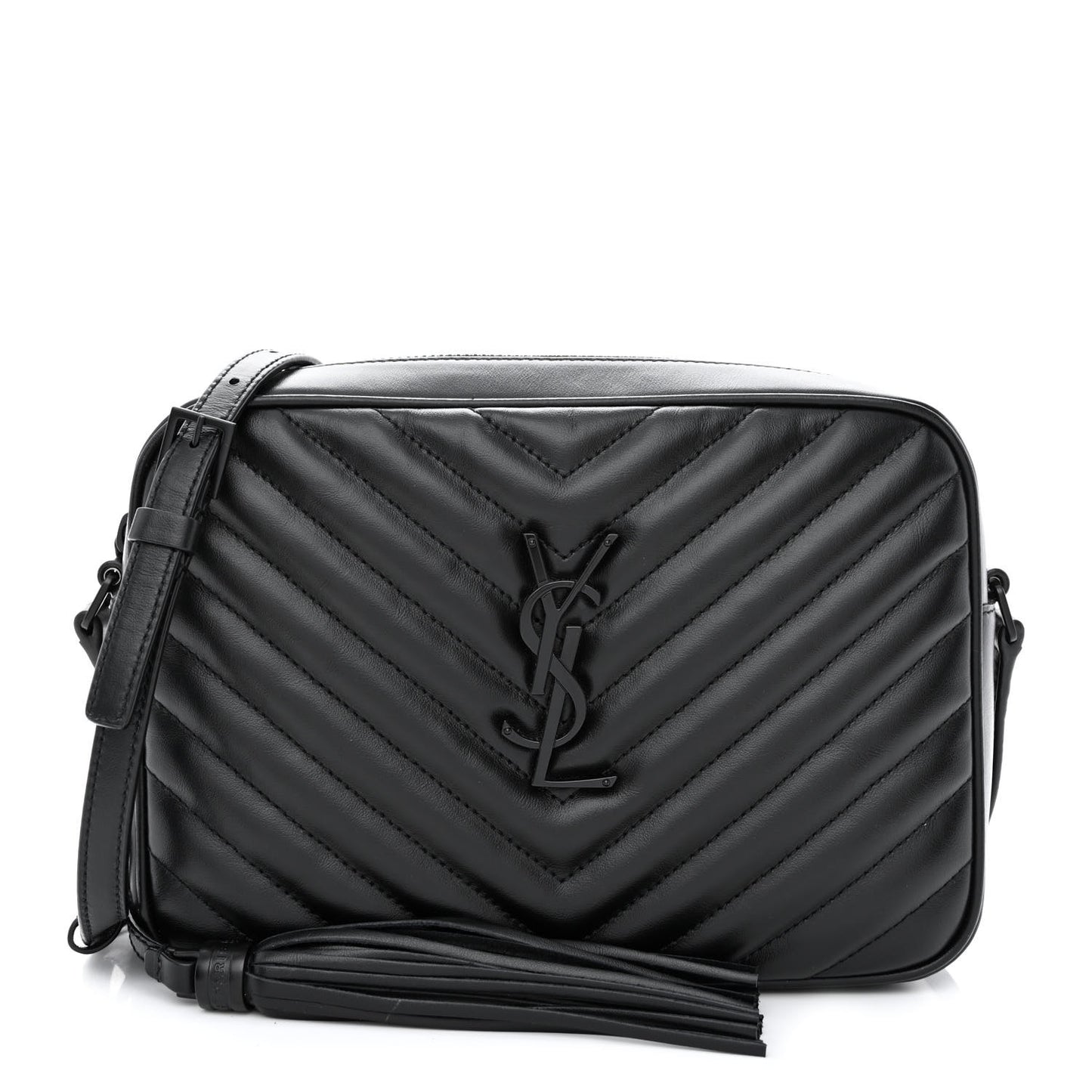 Calfskin Matelasse Monogram Monochrome Lou Camera Bag Black