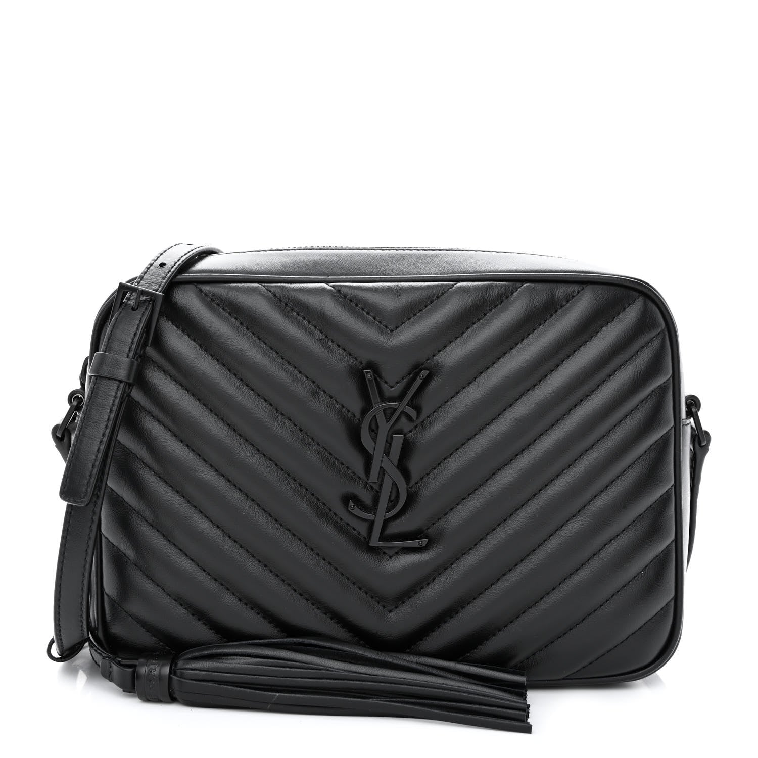 Saint Laurent Calfskin Matelasse Monogram Monochrome Lou Camera Bag Black 1 of 10