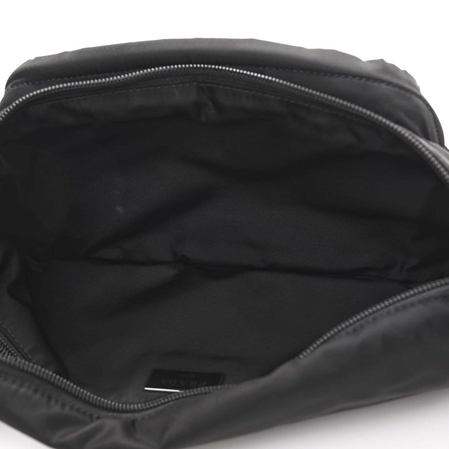 Tessuto Nylon Double Pocket Belt Bag Black