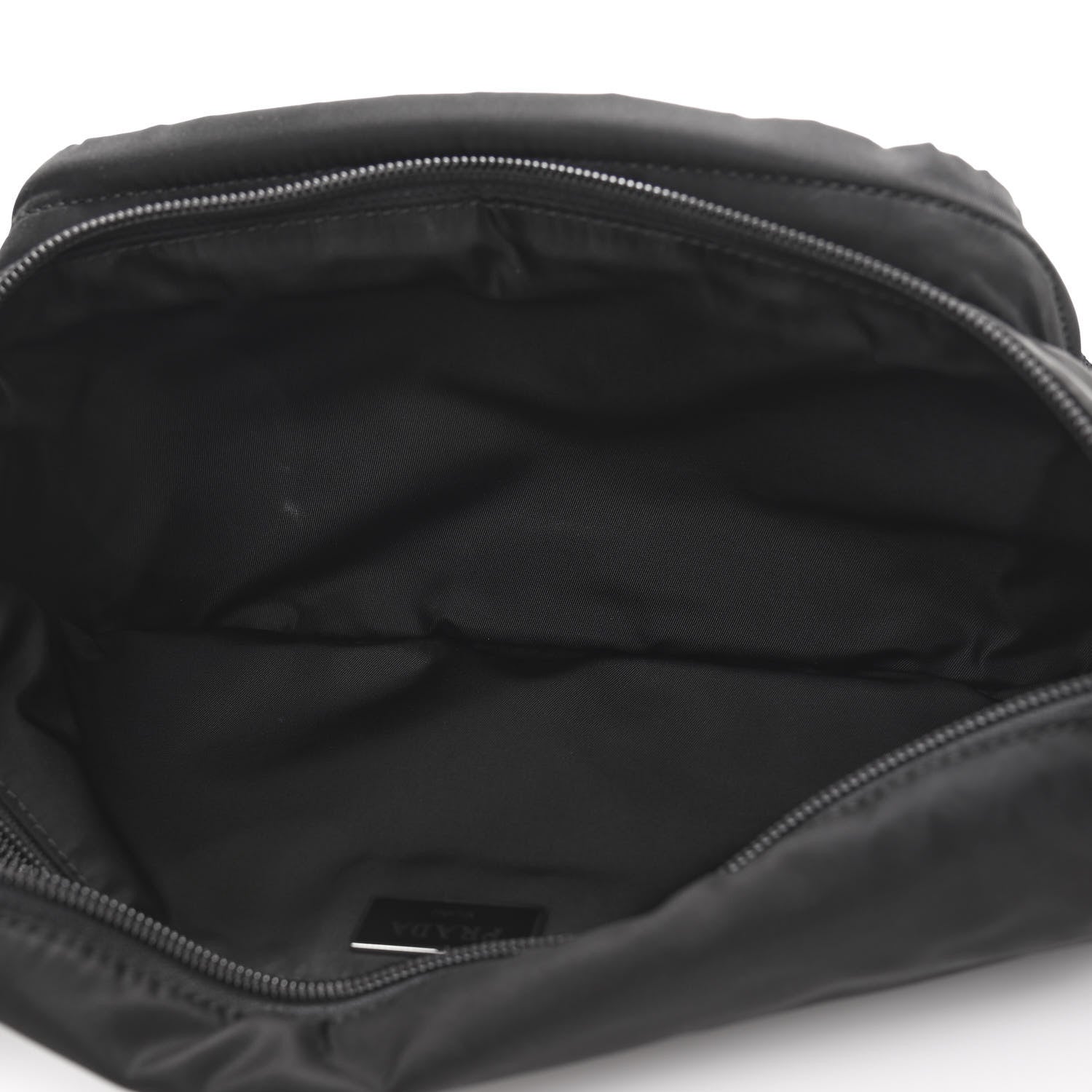 Prada Tessuto Nylon Double Pocket Belt Bag Black 5 of 10