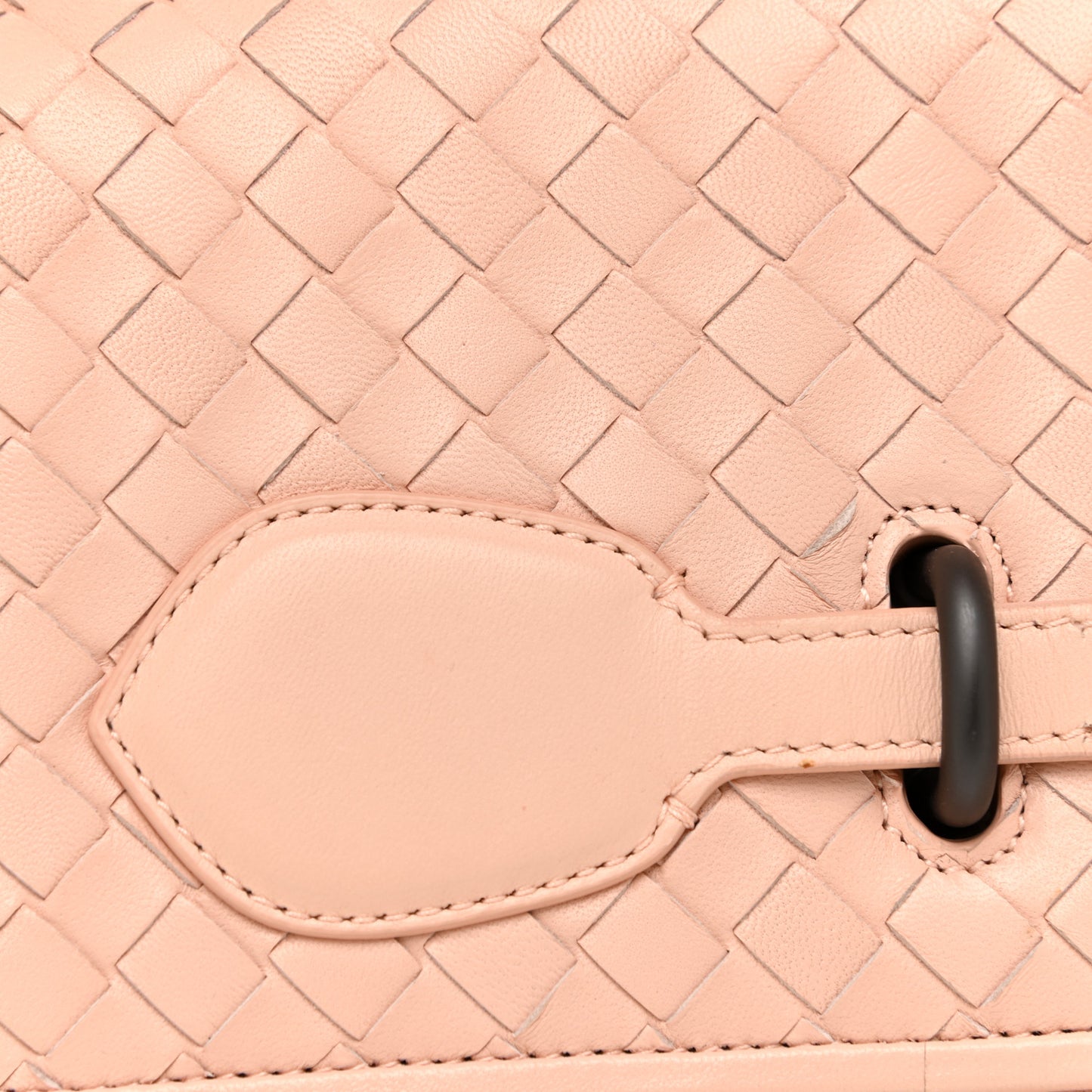 Nappa Intrecciato Canvas Safari Flap Shoulder Bag Flamingo