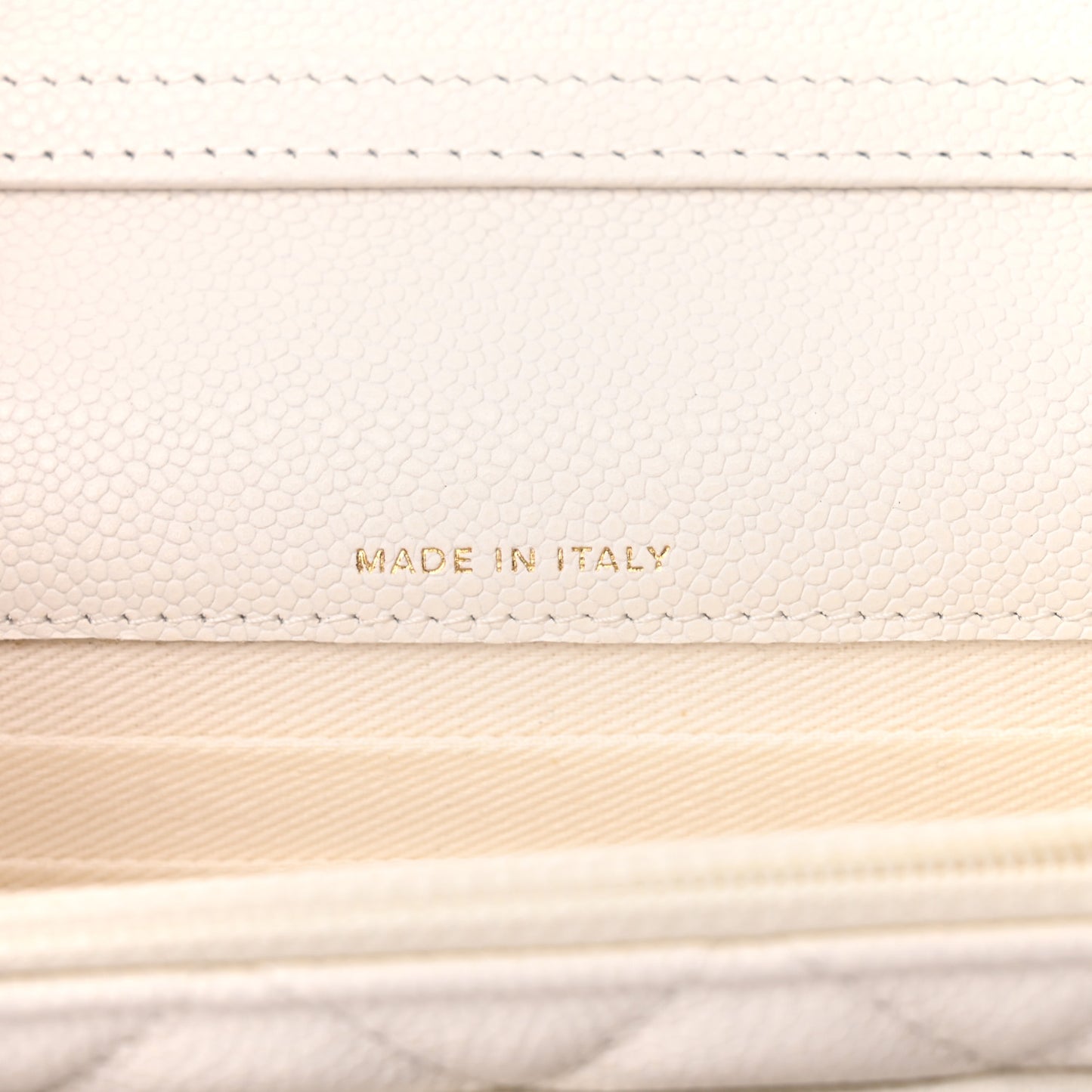 Caviar Quilted Business Affinity Clutch With Chain Flap White