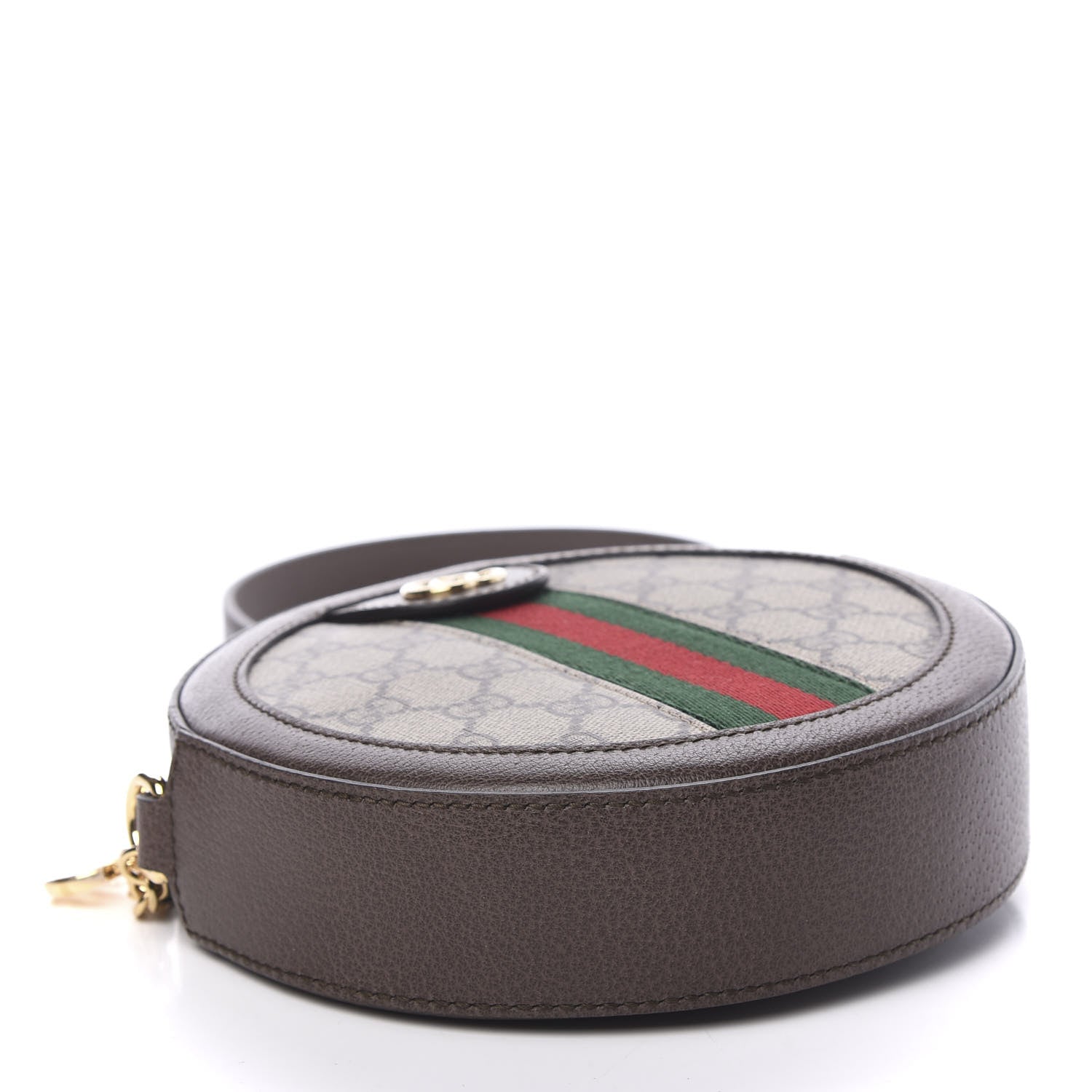 Gucci GG Supreme Monogram Web Mini Ophidia Round Shoulder Bag Brown 3 of 9
