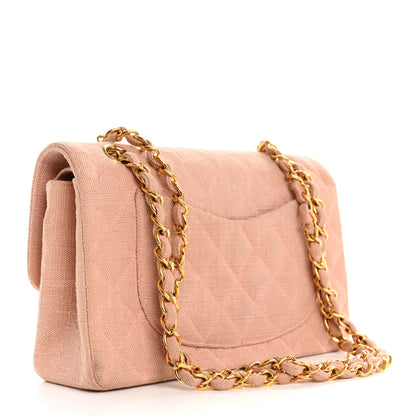 Chanel Canvas Quilted Small Double Flap Light Pink 3 of 16