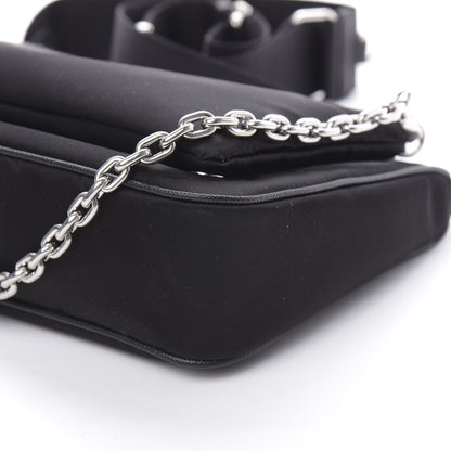 Prada Re-Nylon Saffiano Double Pouch Shoulder Bag Black Black 8 of 9