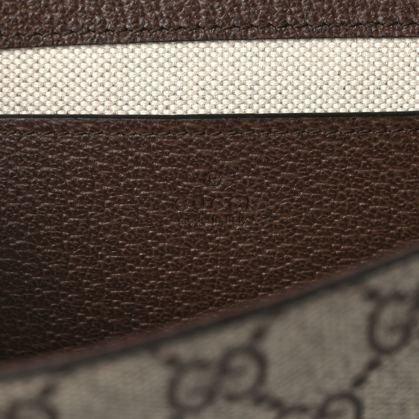 GG Supreme Monogram Textured Dollar Calfskin Web Mini Ophidia Envelope Shoulder Bag Beige Ebony