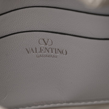 Valentino Garavani Satin Rhinestone Embellished Small Carry Secrets Bucket Bag Silver 6 of 10