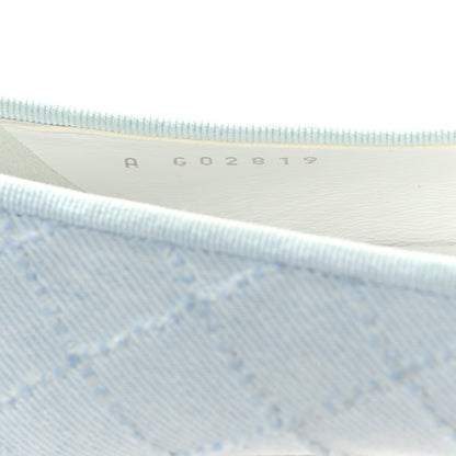 Chanel Denim Embroidered Grosgrain CC Cap Toe Ballerina Flats 38.5 Light Blue Black 8 of 9