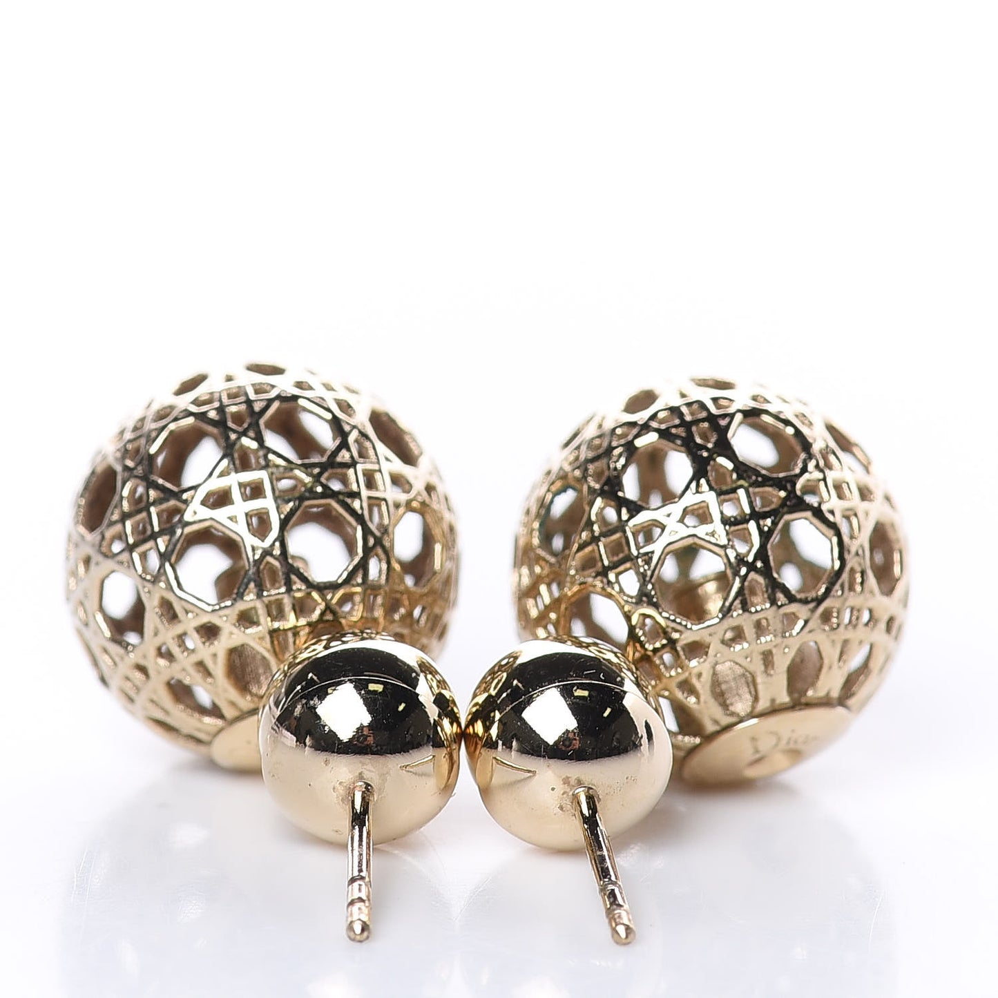 Cannage Mise En Dior Tribal Earrings Gold