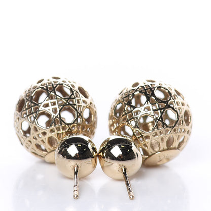 Christian Dior Cannage Mise En Dior Tribal Earrings Gold 4 of 4