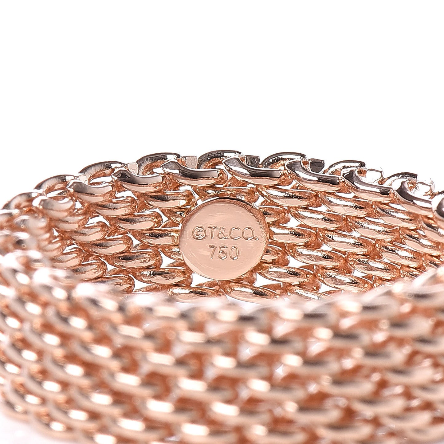 18K Rose Gold Narrow Somerset Mesh Ring 46 3.75