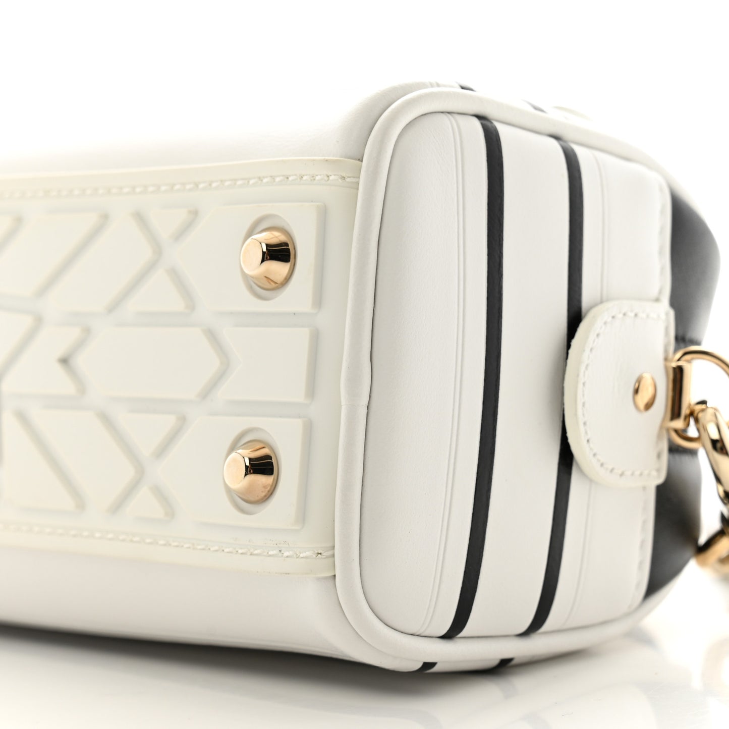 Calfskin Animal Print Micro Dior Vibe Zip Bowling Bag White Multicolor