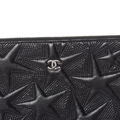 Chanel Metallic Lambskin Star Embossed Large Cosmetic Pouch Black 8 of 10