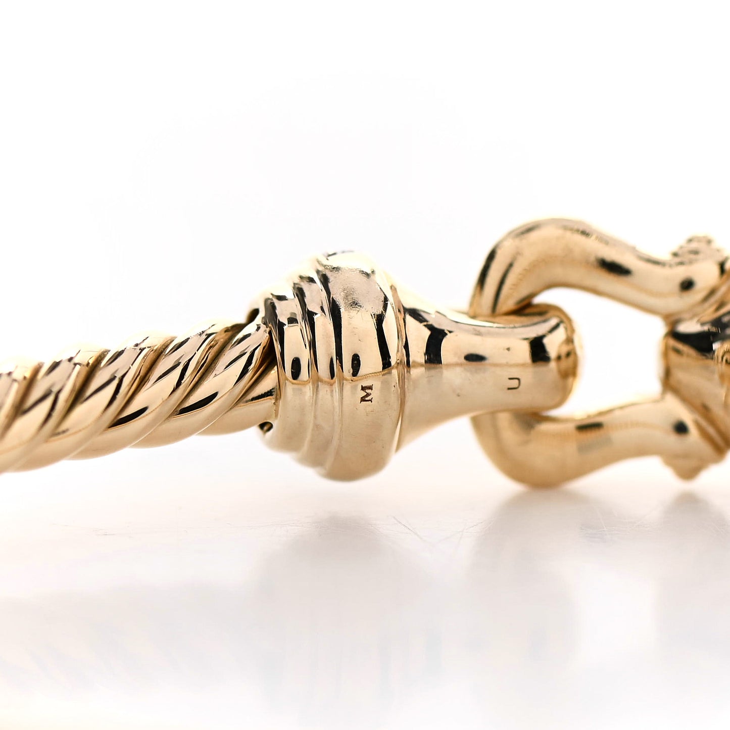 18K Yellow Gold Diamond 3.5mm Cable Buckle Bracelet