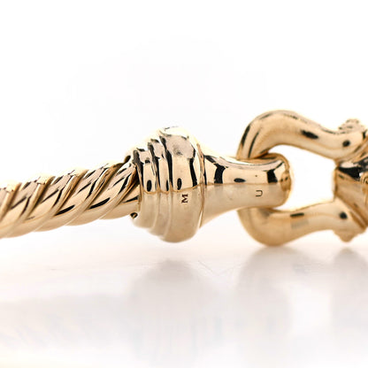 David Yurman 18K Yellow Gold Diamond 3.5mm Cable Buckle Bracelet 5 of 6