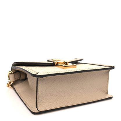 Gucci GG Supreme Monogram Textured Dollar Calfskin Web Mini Ophidia Padlock Top Handle Chain Shoulder Bag Beige Mystic White Oatmeal 4 of 10