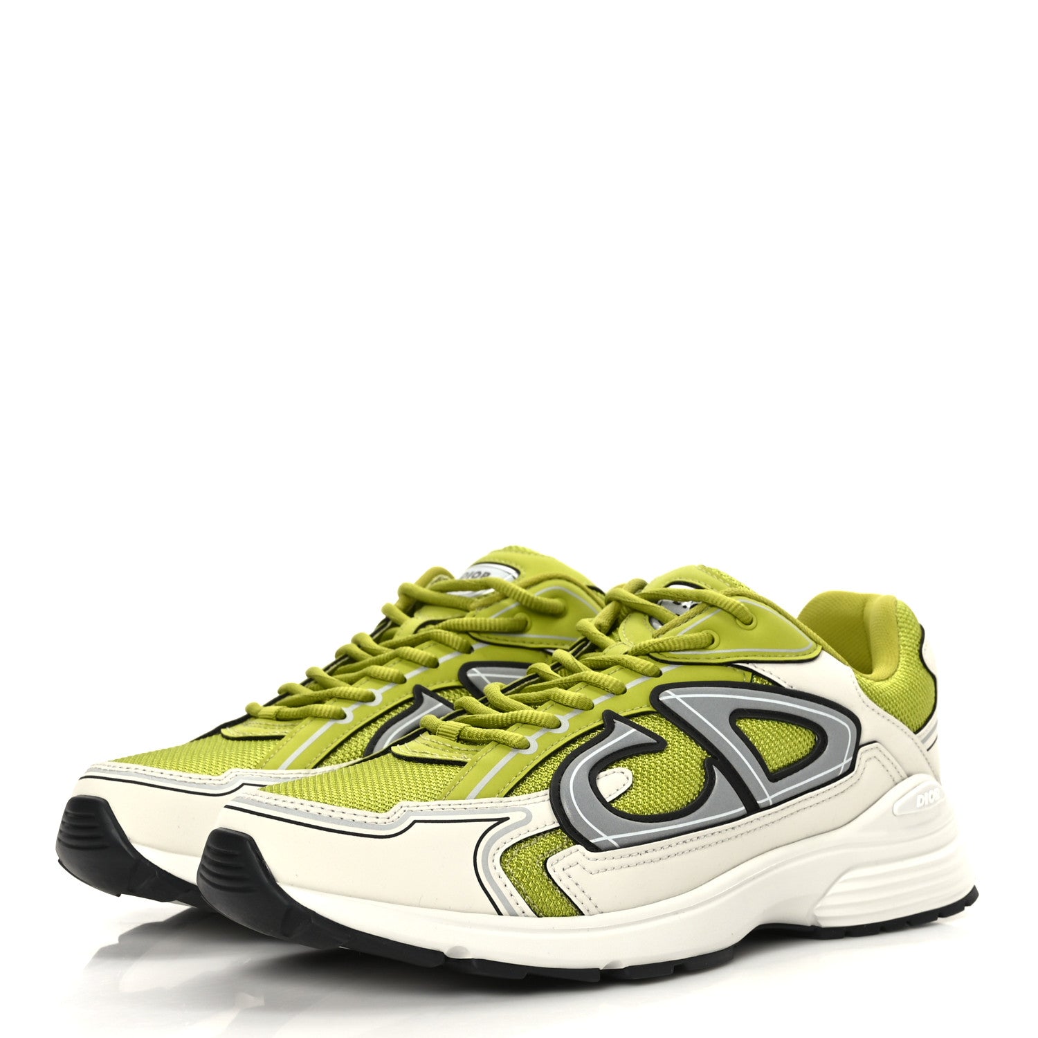 Christian Dior Technical Mesh Calfskin Mens B30 Sneakers 43 Green Grey 3 of 8