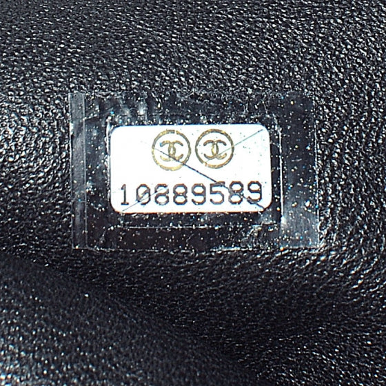 Leather Modern Chain Large Tote Black