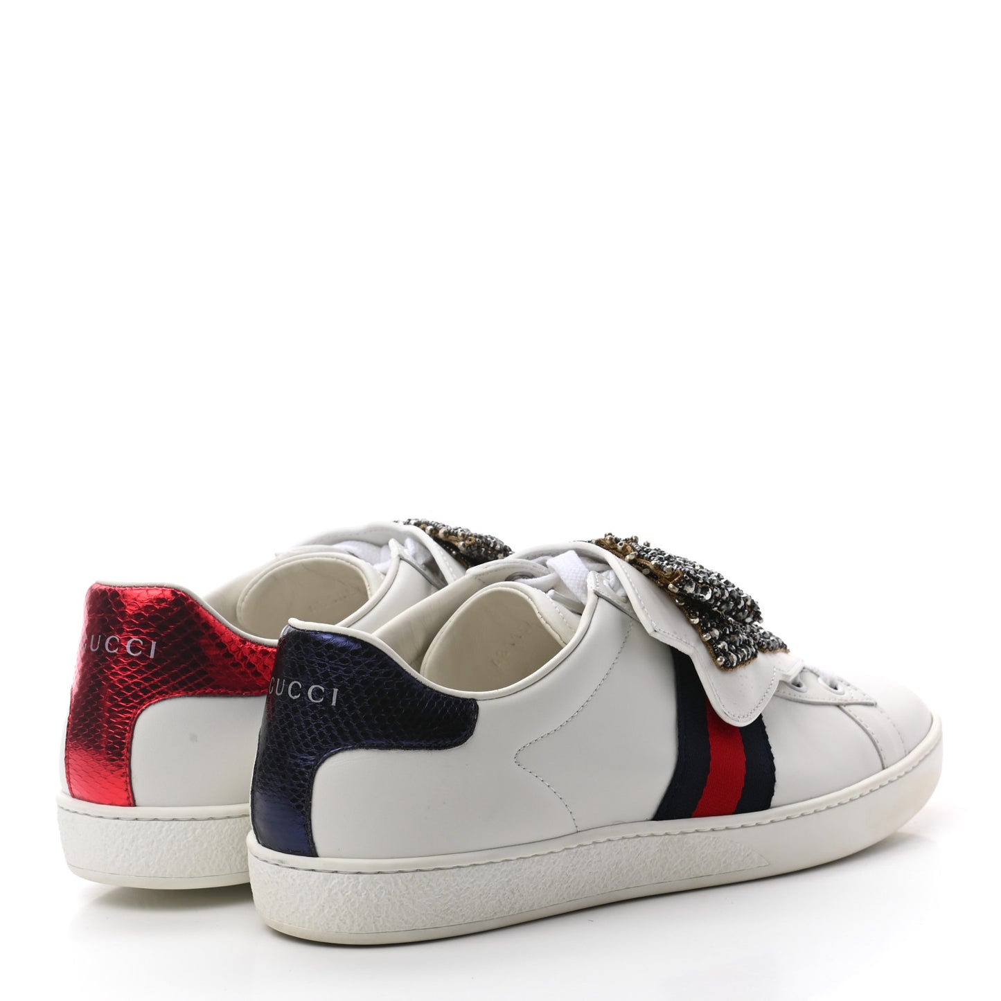 Calfskin Ayers Web Womens Ace Bow Lace Sneakers 39 White