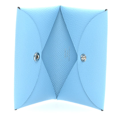 Hermes Epsom Calvi Card Case Celeste 5 of 6