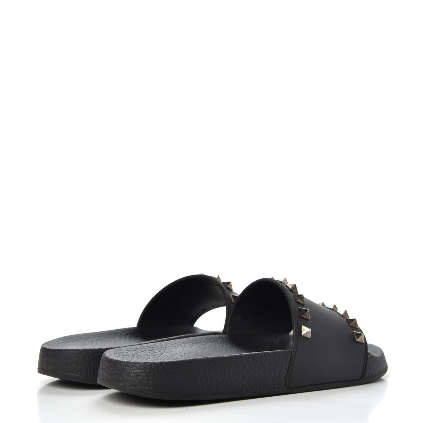 Rubber Rockstud Slide Sandals 36 Black