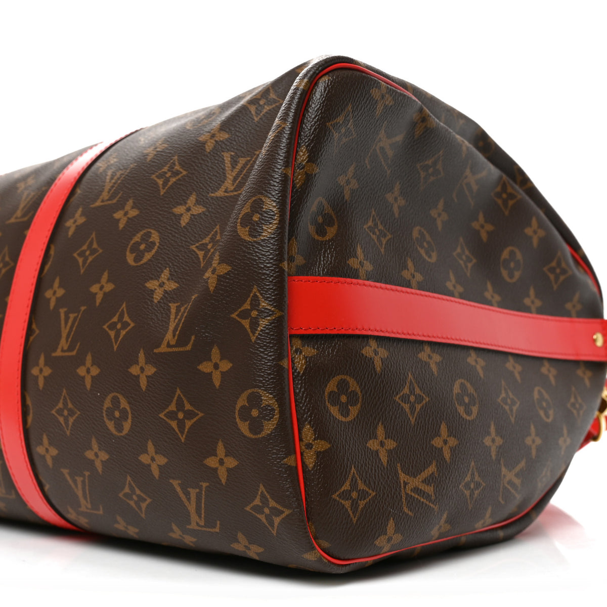 Calfskin Monogram Keepall Bandouliere 50 Coquelicot