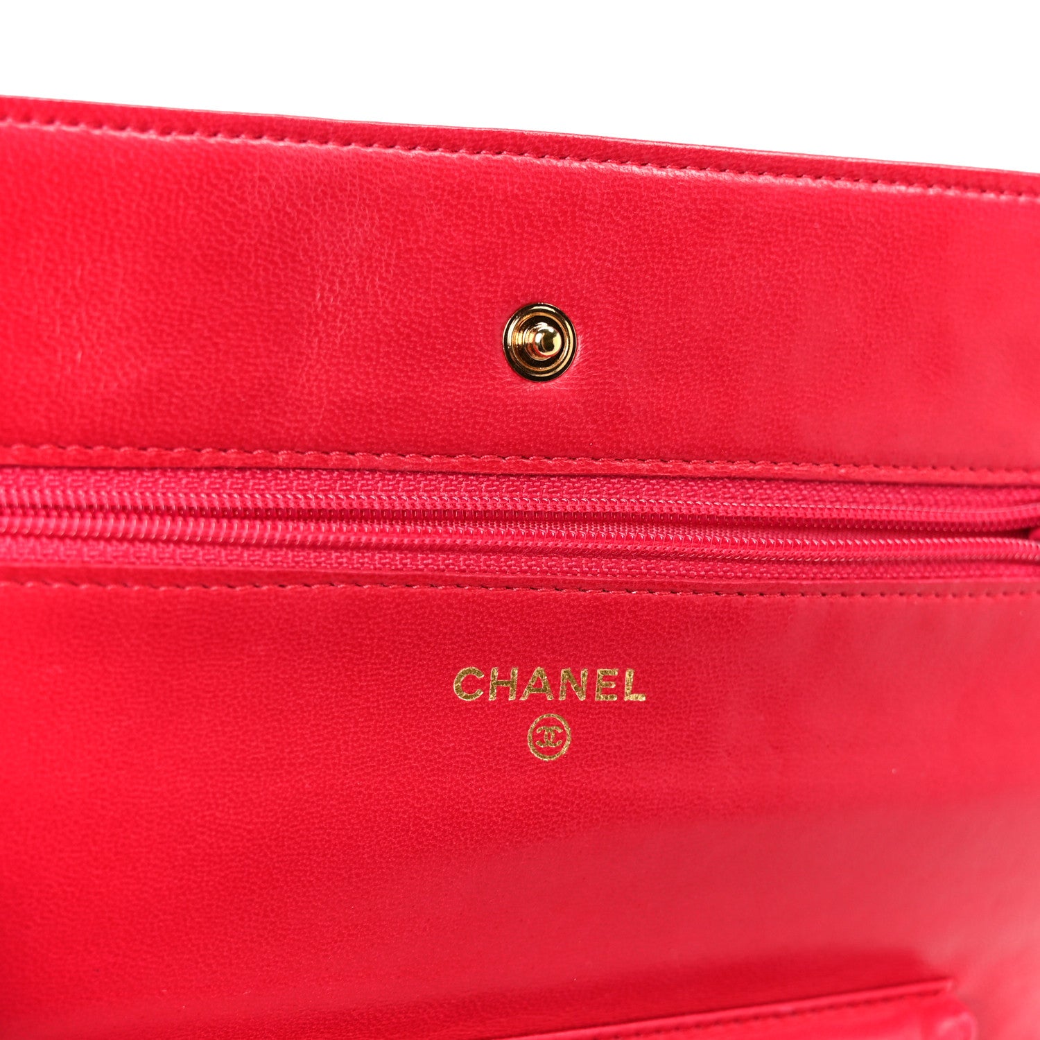 Chanel Lambskin Micro Quilted Wallet On Chain WOC Fuchsia 5 of 10