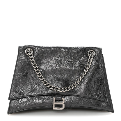Balenciaga Metallic Crushed Calfskin Medium Crush Chain Bag Steel Grey 1 of 9