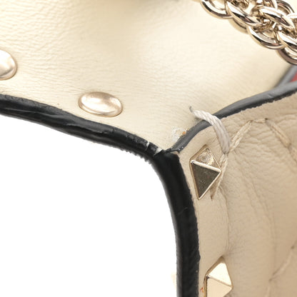 Valentino Garavani Nappa Rockstud Spike Wallet on Chain Light Ivory 12 of 12