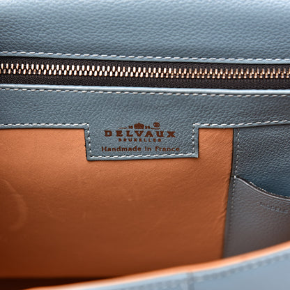 Delvaux Calfskin MM Brillant Satchel Blue 6 of 13